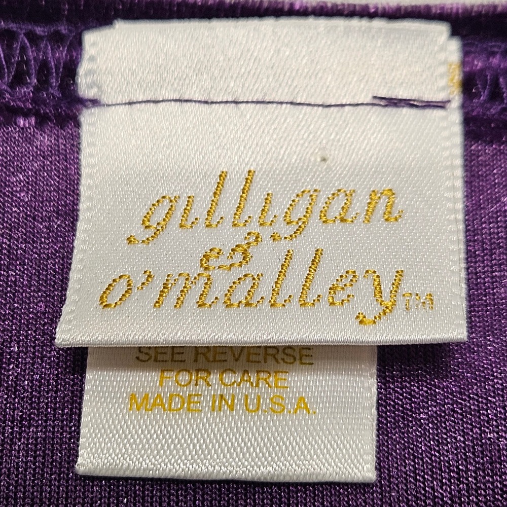 Gilligan O'Malley Tank Top Womens Large Purple Velvet Scoop Neck Made in USA - Picture 6 of 8